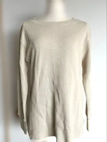23구 SLOW 베이지 와플 짜임 긴팔 상의