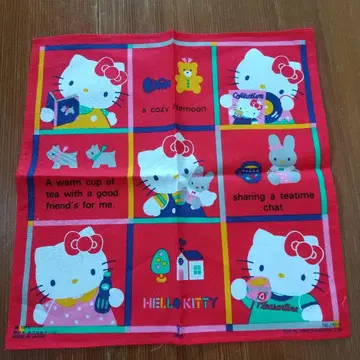 산리오 헬로키티 손수건 / 격자: 1986년 제조