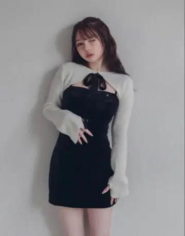 ANDMARY Anita ribbon mini dress black