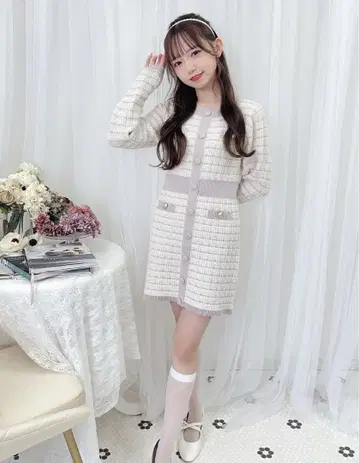 evelyn 에블린 파스텔 트위드 OP 원피스