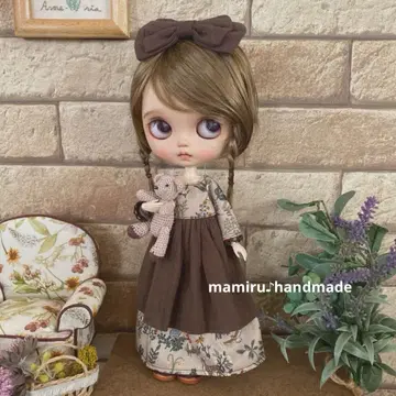 네오 브라이스 아웃핏 숲의 친구 패턴 내추럴 롱 원피스