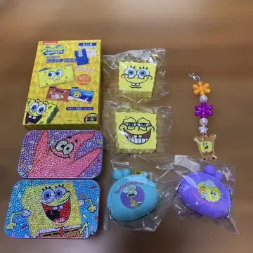 스펀지 밥 플랫 미니 파우치 시크릿 키링 묶음 판매