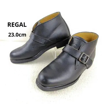 [새상품급] REGAL 버클 달린 숏부츠 천연 가죽 블랙 23.0cm