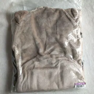 후드 부착 집고양이 롱 베이지