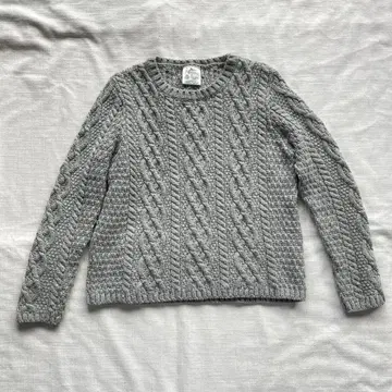AranCountry 그레이 케이블 니트 스웨터 긴팔
