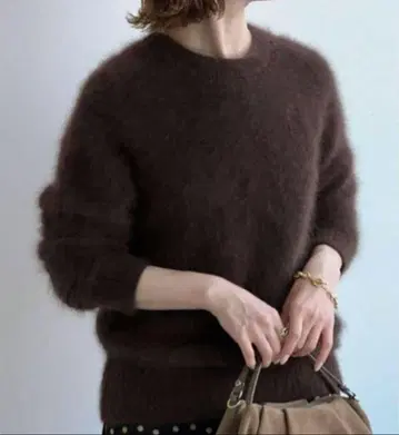 새상품급! Spick & Span FURKNIT 크루 풀오버 퍼 니트