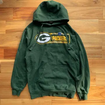 NFL 패커스 프린트 후드티 다크 그린 짙은 녹색 M 긴 길이