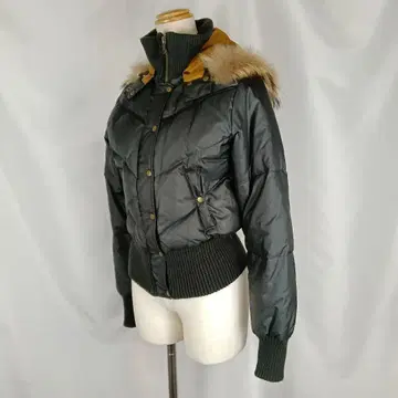 OZOC 후드 퍼 다운 자켓 블랙 38 B4032