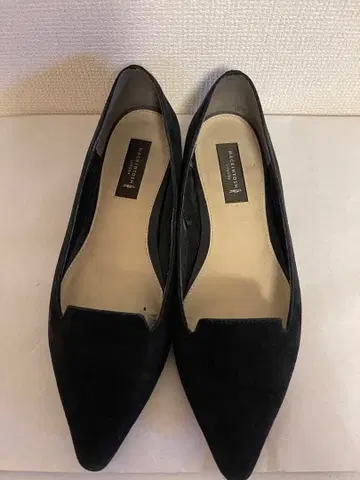 Mackintosh 블랙 스웨이드 스틸레토 플랫슈즈 23cm