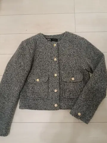 ZARA 부클레 자켓 그레이