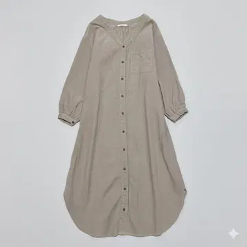 디스코트 [ F ] 코듀로이 원피스 모레 기장 V넥 앞 버튼 허리 끈