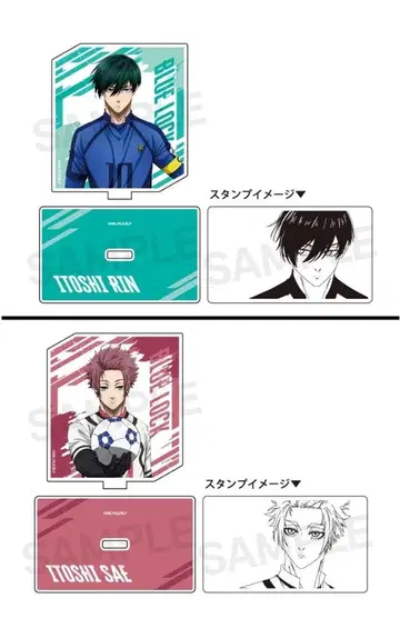 이토시 린 & 이토시 사에 새상품 아크릴 스탬프 블루 록