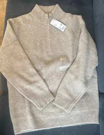 UNIQLO 하프 지퍼 니트 XL 베이지