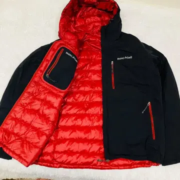 새상품급 mont-bell 콜로라도 파카 빨간색 블랙 리버서블 650FP