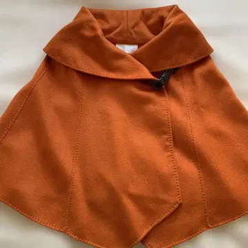 캐시미어 100% 자유구 오렌지 케이프 코트