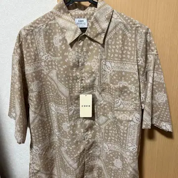 미사용 새상품 coen 반다나 패턴 반팔 셔츠 M 택 포함
