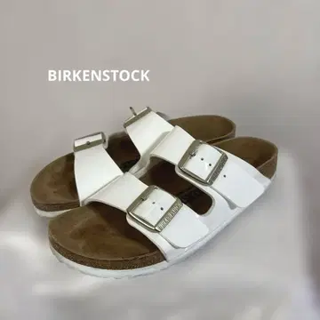 버켄스탁 애리조나 천연 가죽 샌들 화이트