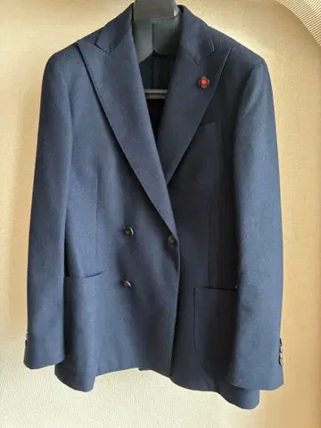 라르디니 네이비 더블 브레스트 니트 자켓