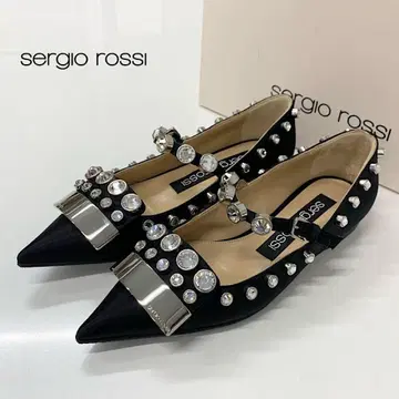 세르지오로시 SR1 새틴 메탈 플레이트 플랫슈즈 발레리나