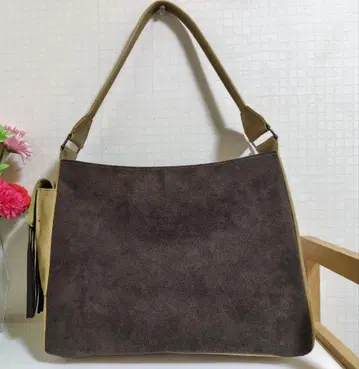 [ 새상품 미쉘클랑 ] 천연 가죽 스웨이드 숄더백 빅 사이즈