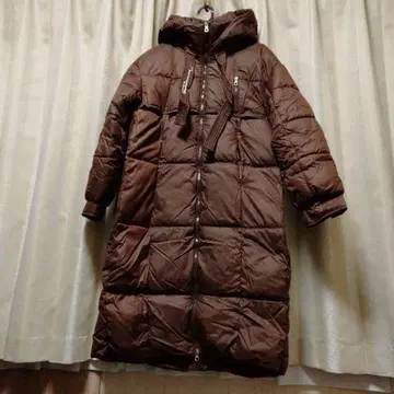 울트라 웜 브라운 후드 부착 롱 기장 자켓