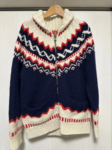 집업 스웨터 네이비/크림