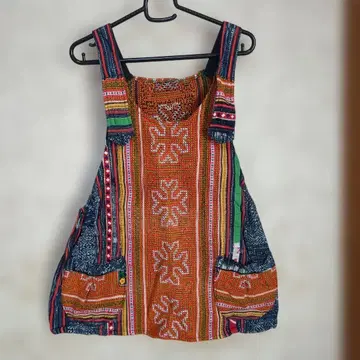 몽족 자수 미니 오버롤 스커트 L-LL