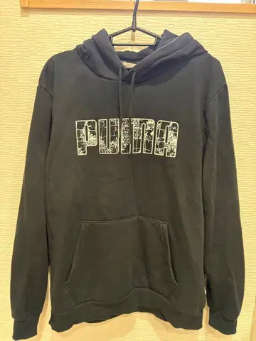 PUMA 블랙 후드티 XL 셋업 속기모