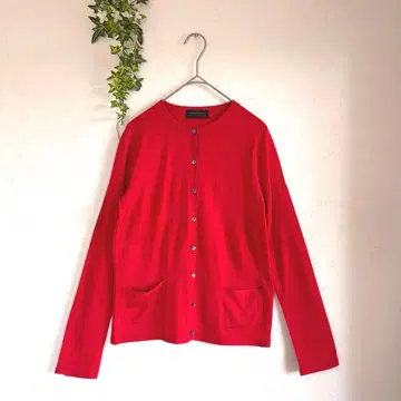 투모로우랜드 컬렉션 새상품급 울 하이 게이지 가디건 빨간색 레드
