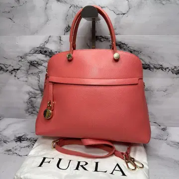 (미사용품) 인기, 훌라, 파이퍼, 2way 백, 올 가죽, 핑크, 금