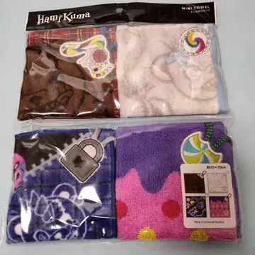 HamiKuma 미니 타월 4개 세트