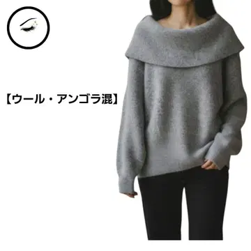 [ 새상품급 ] 오프숄더 니트 스웨터 그레이 풀오버 빅 루즈 겨울