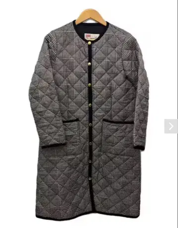 트래디셔널 웨더웨어 ARKLEY LONG 퀼팅 보아 코트 하운드투스 체크