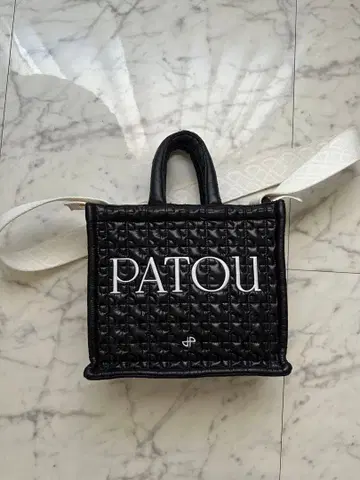 PATOU 블랙 퀼팅 토트백 small