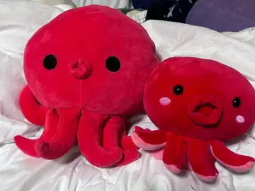 빨간색 문어 봉제 인형 2개 세트