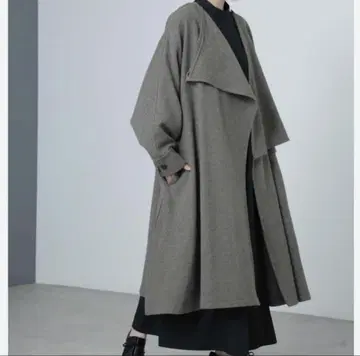 [ 새상품급 ] mini 미치 가운 코트 비대칭 돌먼 슬리브 브라운