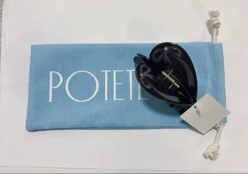 potete 포테테 헤어 클립 리본 하트 브라운 복조리 포함