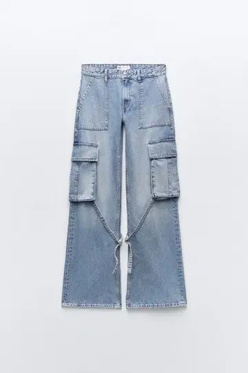 ZARA MID RISE TRF 카고 데님 팬츠