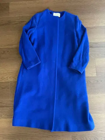 UNITED ARROWS 벨 라인 노카라 코트 36S 블루