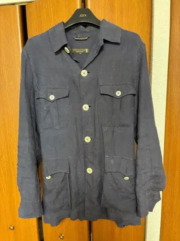 MACKINTOSH 네이비 린넨 사파리 셔츠