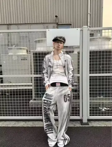 스웨트 팬츠 와이드 그레이 스트릿 중국 opium y2k 그런지