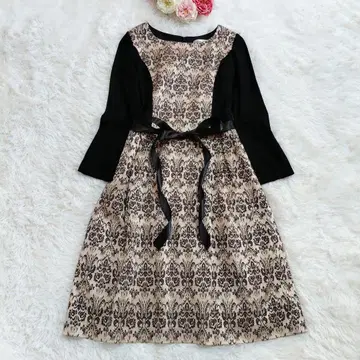 슈퍼 뷰티 원피스 절개 자카드 레이스 올 패턴 40