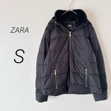 자라 다운 자켓 풀 집업 후드 충전솜 울트라 웜 스몰 블랙 S