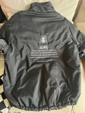 X-girl 블랙 퀼팅 다운 자켓