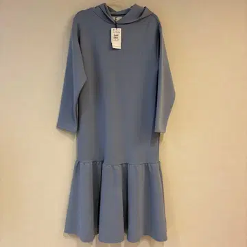 Vin 후드 부착 라이트 블루 롱 원피스