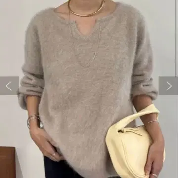 시너리 shenery 퍼 캐시미어 키넥 니트 베이지