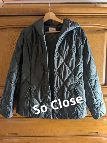 자켓 So Close 디노스 블랙 하프 코트 퀼팅 새상품급