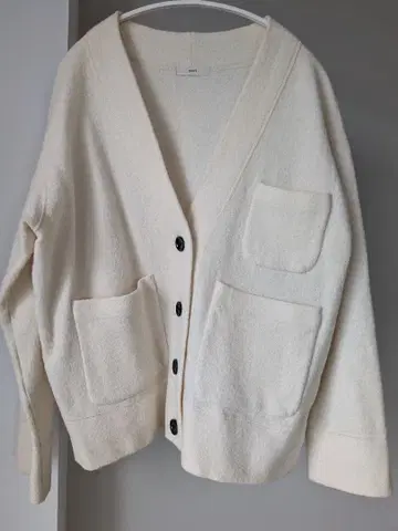 yori 압축 울 가디건 아이보리 긴팔