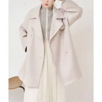 [ Chico ] 샤기 스탠드 미들 기장 오버코트 그레이지