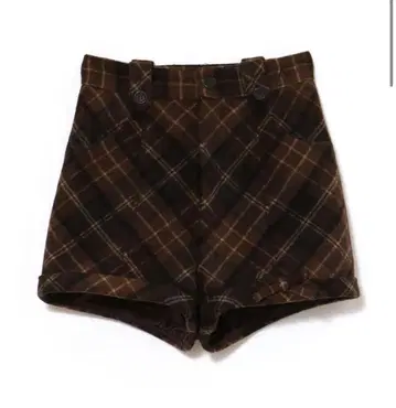 andmary Ribbon check mini pants